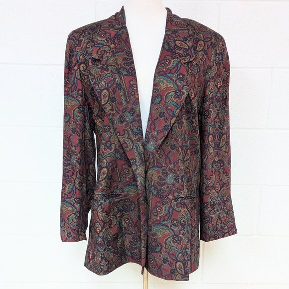Talbots Jackets & Blazers - Vintaage Talbots Dark Paisley Jacket, 12
